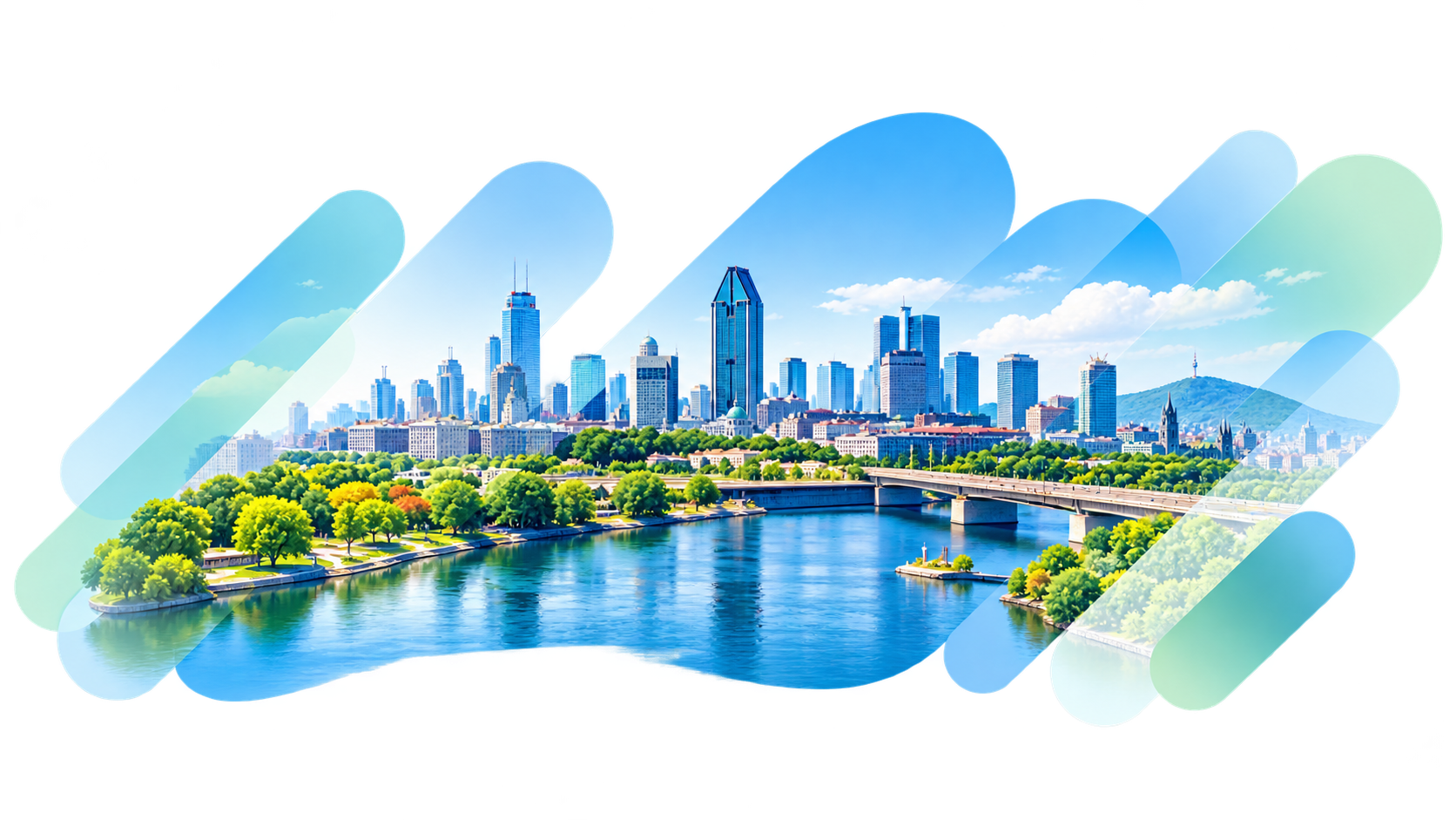 Vue de Montréal illustrant la présence urbaine de Semiweb au Québec.